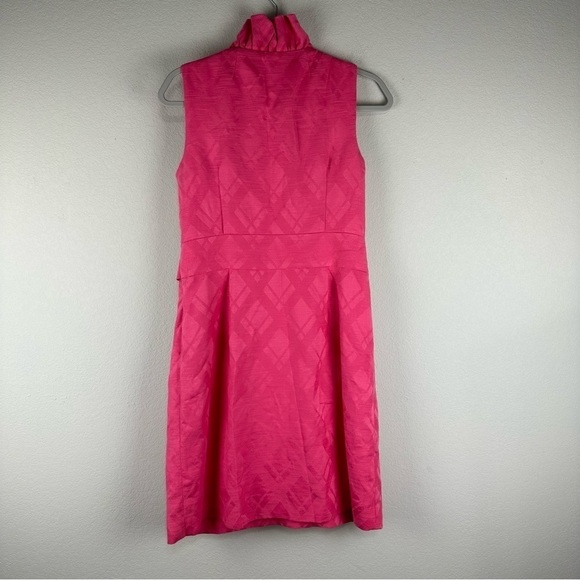 Milly of New York Hot Pink Ruffle Belted Vintage Dress Size 10 - Picture 4 of 7
